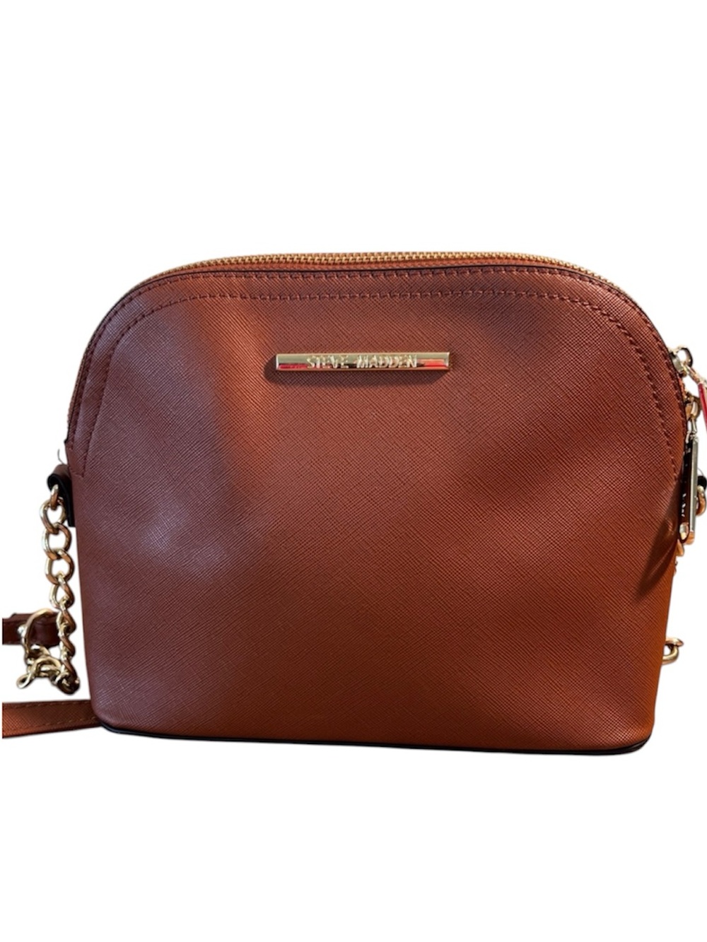 Steve Madden Brown‎ Saffiano Crossbody Purse Gold Hardware